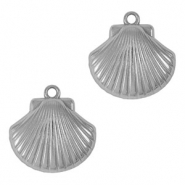 Breloques en acier Inox coquille Argenté
