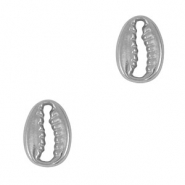 Breloques en acier Inox connecteur cauri Argenté