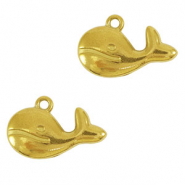 Breloques en acier Inox baleine Doré