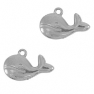 Breloques en acier Inox baleine Argenté