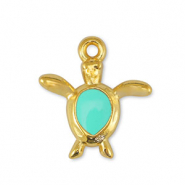 Breloques en métal DQ tortue Veraman Bleu-Doré (sans nickel)