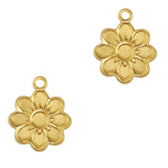Breloques en acier Inox fleur Doré