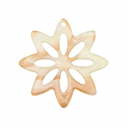 Pendentifs en résine fleur Orange cuivré
