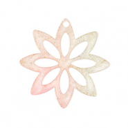 Pendentifs en résine fleur Rose clair