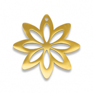 Breloques en acier Inox fleur Doré