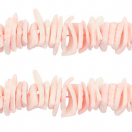 Perles coquillage chips Rose pêche