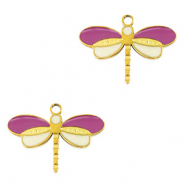 Breloques en acier Inox libellule Doré-violet