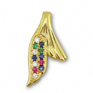 Métal TQ laiton breloques ailette Doré-multicolore