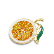 Broches orange Orange-vert-doré