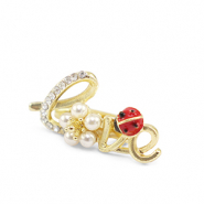 Broches "love" Rouge-blanc-doré