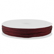 Fil macramé tressé 1mm Bordeaux métallique