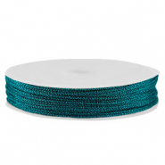 Fil macramé tressé 1mm Sarcelle métallique