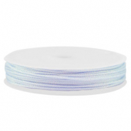 Fil macramé tressé 1mm Bleu clair-violet métallique