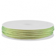 Fil macramé tressé 1mm Vert clair-doré métallique