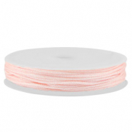 Fil macramé tressé 1mm Rose clair métallique