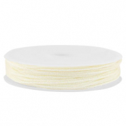 Fil macramé tressé 1mm Blanc cassé métallique