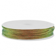 Fil macramé tressé 0,8mm Multicolore- orange vert métallique