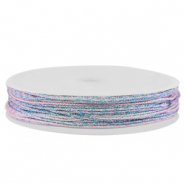 Fil macramé tressé 0,8mm Rose-bleu métallique