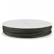 Fil macramé tressé 0,8mm Noir métallique