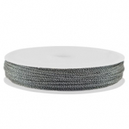 Fil macramé tressé 0,8mm Gris foncé-argenté métallique