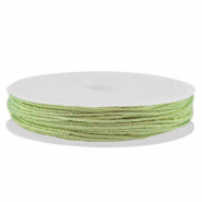 Fil macramé tressé 0,8mm Vert clair-doré métallique