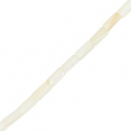Perles coquillage tube Blanc cassé