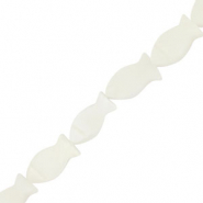 Perles coquillage poisson Blanc cassé