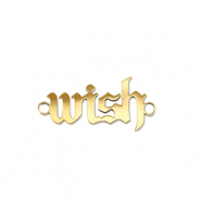 Breloques en acier Inox connecteur ''wish'' Doré