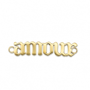 Breloques en acier Inox connecteur ''amour'' Doré