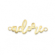 Breloques en acier Inox connecteur ''adore'' Doré