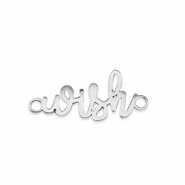 Breloques en acier Inox connecteur ''wish'' Argenté