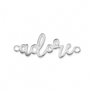 Breloques en acier Inox connecteur ''adore'' Argenté
