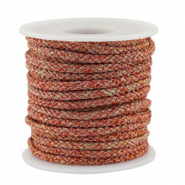 Cordon tressé tendance 3.5mm Rouge-rose-doré