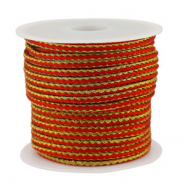 Cordon tressé tendance 2.3mm Rouge-doré