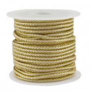 Cordon tressé tendance 2.3mm Blanc cassé-doré