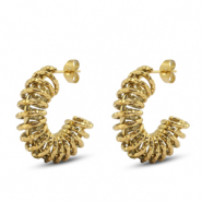 Boucles d'oreilles / puces en acier Inox Doré