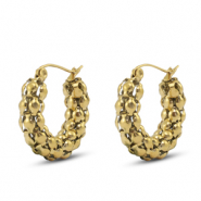 Boucles d'oreilles / puces en acier Inox Doré