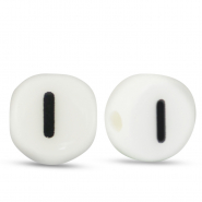 Perles lettres en céramique I Blanc-noir