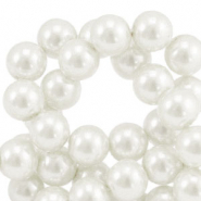 Perles en verre cirées 4mm Blanc