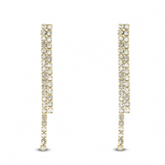 Boucles d'oreilles / puces en acier Inox avec strass irréguliers Doré