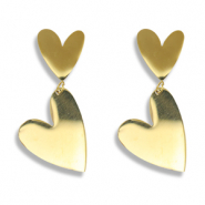 Boucles d'oreilles / puces en acier Inox coeur Doré