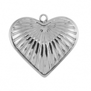 Breloques en acier Inox coeur Argenté