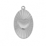 Breloques en acier Inox coeur Argenté