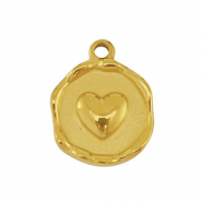 Breloques en acier Inox coeur Doré