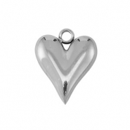 Breloques en acier Inox coeur Argenté