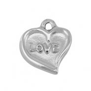 Breloques en acier Inox coeur Argenté