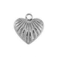 Breloques en acier Inox coeur Argenté