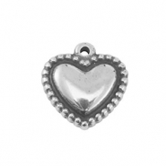 Breloques en acier Inox coeur Argenté