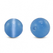 Perles en verre 6 mm Oeil de chat Bleu