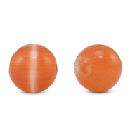 Perles en verre 6 mm Oeil de chat Orange